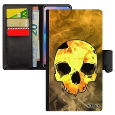 Чехол книжка на смартфон Apple iPhone 8 оригинальный дизайн Череп Скелет Мертвец Utaupia