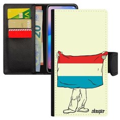 Чехол-книжка на смартфон Samsung Galaxy S8, "Флаг Люксембурга с руками" Страна Патриот Utaupia