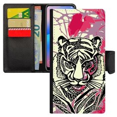 Чехол книжка на смартфон Samsung Galaxy A40 французский дизайн Тигр Джунгли Сибирь Utaupia