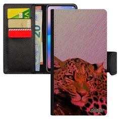 Чехол книжка на смартфон Samsung Galaxy A40 французский дизайн Леопард Африка Хищник Utaupia