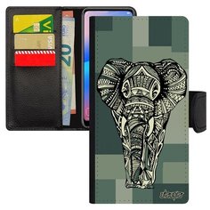 Чехол-книжка на смартфон Самсунг Галакси A40 уникальный дизайн Слон Саванна Азиатский Utaupia