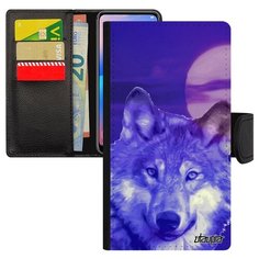 Чехол книжка на смартфон Apple iPhone 7 Plus оригинальный дизайн Дикий волк Зверь Одинокий Utaupia