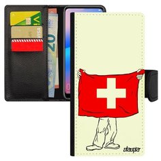 Чехол-книжка на смартфон Samsung Galaxy A50, "Флаг Швейцарии с руками" Страна Патриот Utaupia