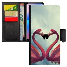 Чехол книжка на смартфон Samsung Galaxy A50 уникальный дизайн Фламинго Птицы Самец Utaupia