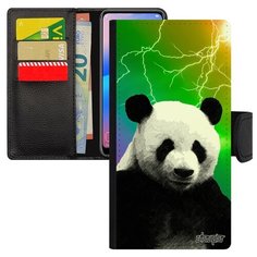 Чехол книжка на смартфон Самсунг Галакси A40 уникальный дизайн Большая панда Малыш Бамбук Utaupia
