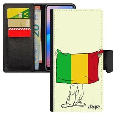 Чехол-книжка на смартфон Galaxy A50, "Флаг Мали с руками" Патриот Туризм Utaupia