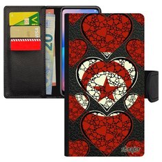 Чехол-книжка на смартфон Xiaomi Redmi note 6 Pro, "Флаг Туниса с сердцем" Государственный Utaupia