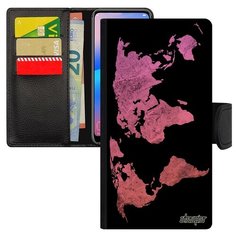 Чехол книжка на смартфон Самсунг Галакси A40 оригинальный дизайн Карта мира Земля Атлас Utaupia