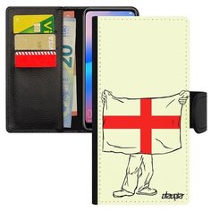 Чехол книжка на смартфон Samsung Galaxy A50, "Флаг Англии с руками" Путешествие Патриот Utaupia