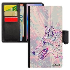Чехол-книжка на смартфон Xiaomi Redmi note 6 Pro французский дизайн Волк Wolf Древний Utaupia