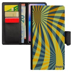 Чехол-книжка на смартфон Самсунг Галакси S7 Эйдж оригинальный дизайн Спирали Фон Геометрия Utaupia