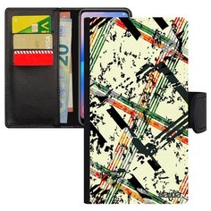 Чехол книжка на смартфон Apple iPhone X оригинальный дизайн Тартан плитка Рисунок Полосы Utaupia