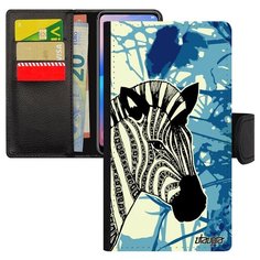 Чехол книжка на смартфон Xiaomi Redmi note 6 Pro уникальный дизайн Зебра Horse Zebra Utaupia