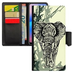 Чехол книжка на смартфон Самсунг Галакси A50 французский дизайн Слон Древний Саванна Utaupia