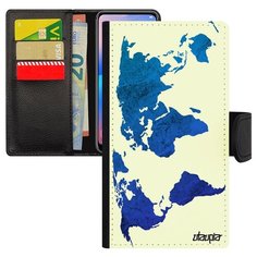 Чехол книжка на смартфон Samsung Galaxy S7 французский дизайн Карта мира Планета Страна Utaupia