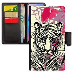 Чехол-книжка на смартфон Ксиаоми Ми 8 Лайт оригинальный дизайн Тигр Африка Охота Utaupia