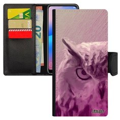 Чехол книжка на смартфон Xiaomi Redmi 6a оригинальный дизайн Сова Совушка Ночной Utaupia