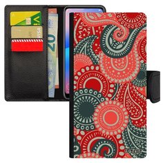 Чехол книжка на смартфон Самсунг Галакси A40 французский дизайн Кружевной узор Цветок Ажур Utaupia