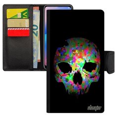 Чехол книжка на смартфон Эпл Айфон X оригинальный дизайн Череп Скелет Пират Utaupia