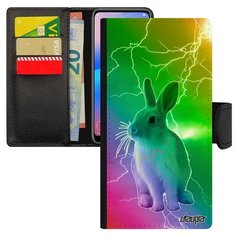 Чехол книжка на смартфон Самсунг Галакси S8 уникальный дизайн Кролик Пушистый Дикий Utaupia