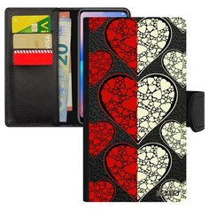 Чехол-книжка на смартфон iPhone 8, "Флаг Польши с сердцем" Туризм Путешествие Utaupia