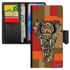 Чехол книжка на смартфон Xiaomi Redmi 6a уникальный дизайн Слон Саванна Elephant Utaupia