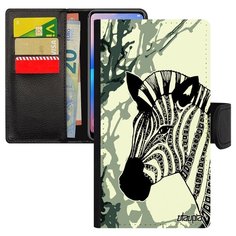 Чехол книжка на смартфон Самсунг Галакси S10Е французский дизайн Зебра Саванна Полосатая Utaupia