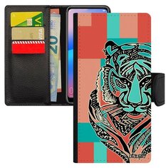 Чехол книжка на смартфон Ксиаоми Редми 6а оригинальный дизайн Тигр Tiger Охота Utaupia
