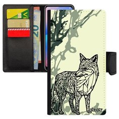 Чехол-книжка на смартфон Xiaomi Redmi note 6 Pro оригинальный дизайн Лиса Хищник Коварная Utaupia