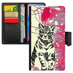 Чехол книжка на смартфон Apple iPhone 7 Plus уникальный дизайн Кот Cat Маленький Utaupia