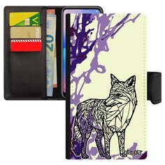 Чехол книжка на смартфон Ксиаоми Редми Нот 6 Про французский дизайн Лиса Охота Лисенок Utaupia