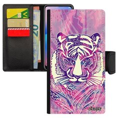 Чехол-книжка на смартфон Эпл Айфон 8 уникальный дизайн Тигр Сибирь Тайга Utaupia