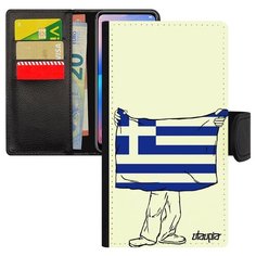 Чехол книжка на смартфон Samsung Galaxy A5 2017, "Флаг Греции с руками" Государственный Utaupia