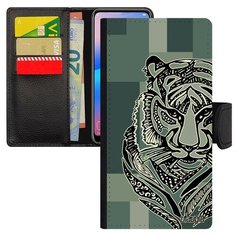 Чехол книжка на смартфон Самсунг Галакси S8 французский дизайн Тигр Джунгли Тайга Utaupia