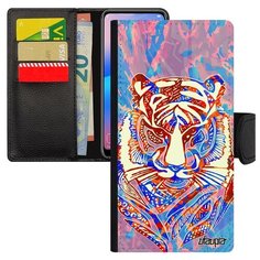 Чехол книжка на смартфон Самсунг Галакси S8 уникальный дизайн Тигр Зверь Африка Utaupia