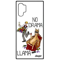 Чехол на смартфон Самсунг Галакси Нот 10 Плюс французский дизайн No drama lama Комичный Шутка Utaupia