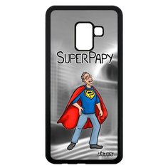 Чехол на смартфон Самсунг Галакси A8 2018 уникальный дизайн Супердед Дедушка Веселый Utaupia