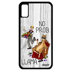Чехол на смартфон iPhone XS оригинальный дизайн No prob lama Лама без напрягов Смешной Utaupia