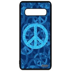 Чехол на смартфон Самсунг Галакси S10 оригинальный дизайн Peace and Love Рисунок Utaupia