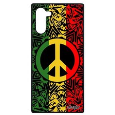 Чехол на смартфон Samsung Galaxy Note 10 оригинальный дизайн Peace and Love Мандала Пацифизм Utaupia