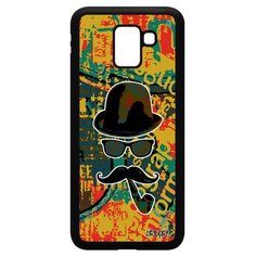 Чехол на смартфон Galaxy J6 2018, "Мистер усы" Стиль Портрет Utaupia