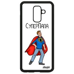 Чехол на смартфон Samsung Galaxy A6 Plus 2018 оригинальный дизайн Суперпапа Герой Веселый Utaupia
