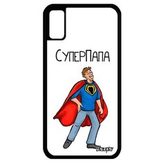 Чехол на смартфон Айфон XS оригинальный дизайн Суперпапа Супергерой Юмор Utaupia