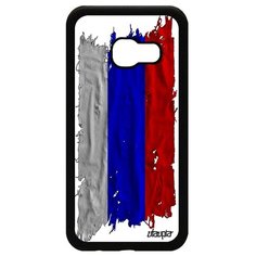 Чехол на смартфон Samsung Galaxy A3 2017, "Флаг России на ткани" Страна Патриот Utaupia