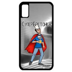 Чехол на смартфон Айфон XS уникальный дизайн Супербретонка Франция Супергерой Utaupia