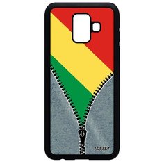 Чехол на смартфон Samsung Galaxy A6 2018, "Флаг Конго Браззавиль на молнии" Туризм Utaupia