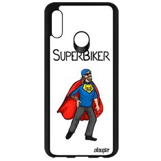 Чехол на смартфон Huawei P Smart 2019 оригинальный дизайн Супербайкер Супергерой Мотобайкер Utaupia
