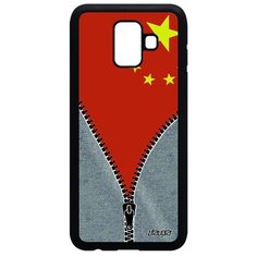 Чехол на смартфон Galaxy A6 2018, "Флаг Китая на молнии" Страна Государственный Utaupia
