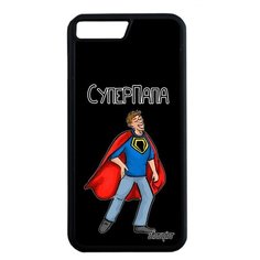 Чехол на смартфон iPhone 8 Plus оригинальный дизайн Суперпапа Веселый Супергерой Utaupia