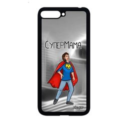 Чехол на смартфон Huawei Y6 2018 оригинальный дизайн Супермама Мамуля Юмор Utaupia